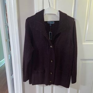 Purple Karen Scott cardigan Sweater NWT 1x-2x